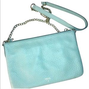 Fossil Sydney Mint Pebbled Leather Cross Body Bag